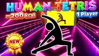 Human Tetris 1 Player 🔥 -200 kcal | Immersive Interactive Warm-Up | Easy Challenge