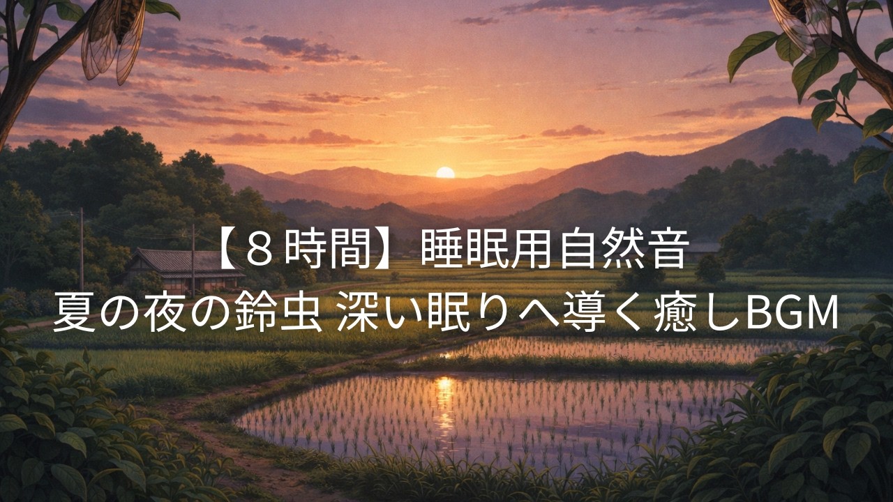 【8時間】夏の夕暮れヒグラシの声｜田舎の静かな自然音（睡眠用）