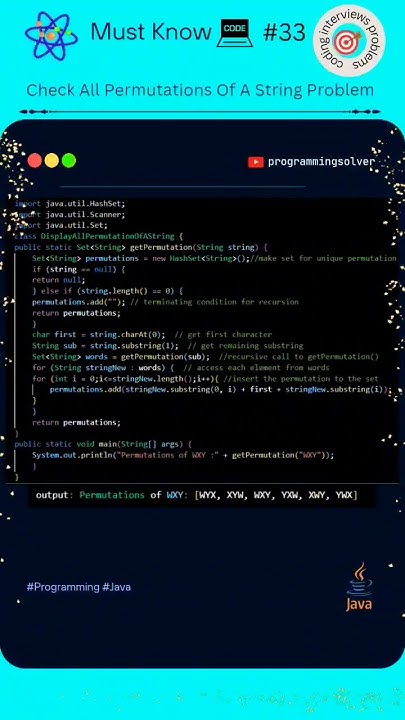 How To Program Check All Permutations Of A String #33 💯 Must Know Code ...