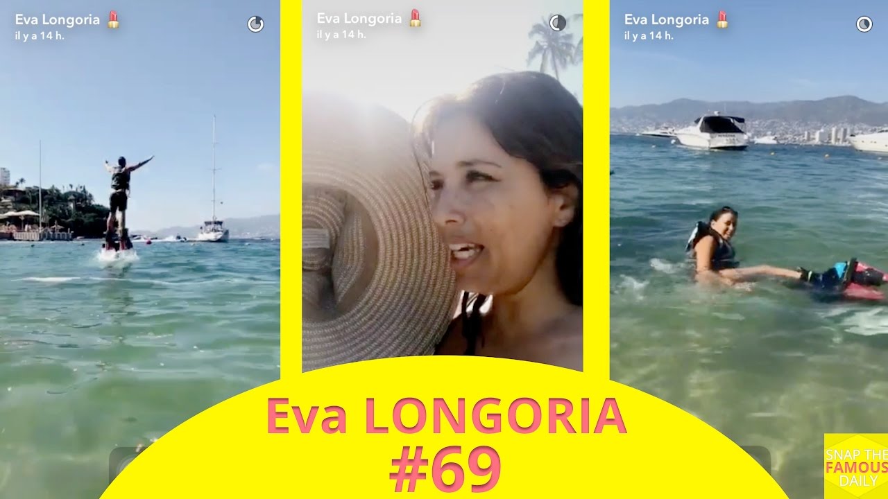 Eva Longoria trying to do flyboard ! snapchat - december 29 2016