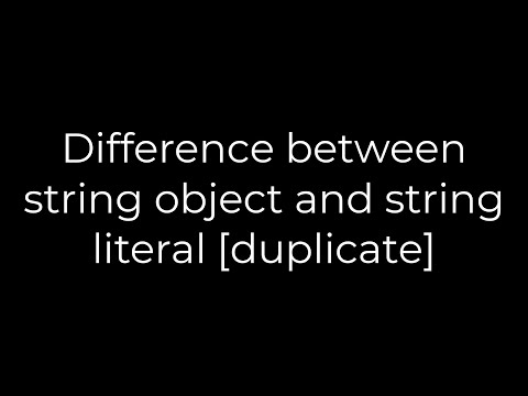 Java :Difference between string object and string literal [duplicate](5solution)