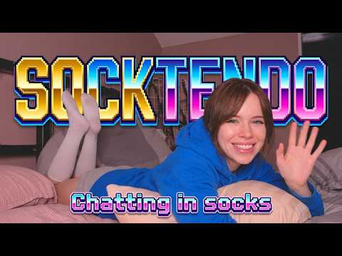 Just chatting in white knee socks!