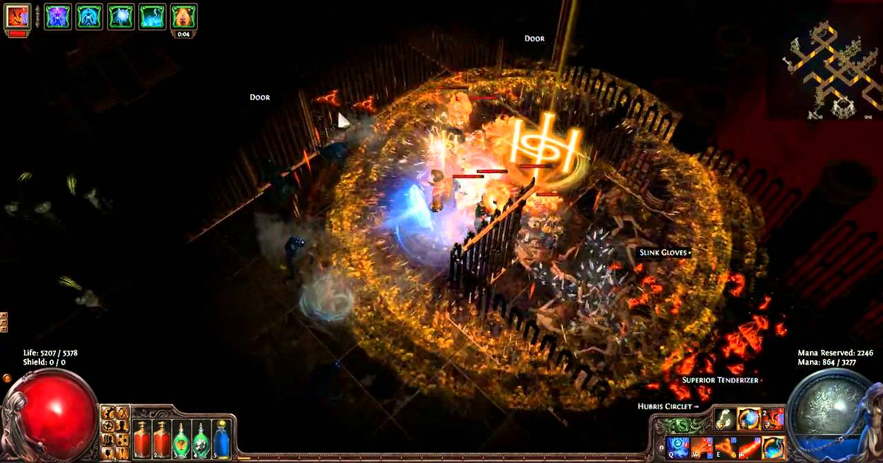 Path of Exile Flame Surge + Fire Trap Build Demonstration on Level 77 Shrine Map YouTube