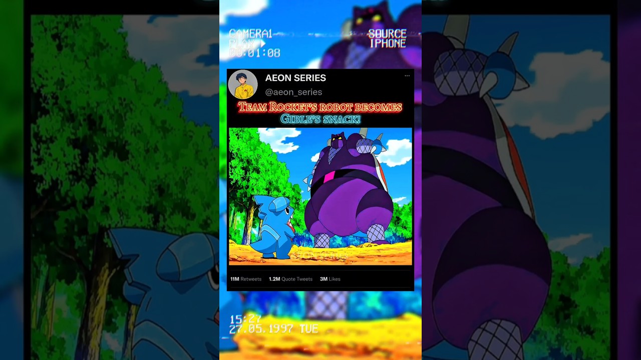 Team Rocket's robot becomes Gible's Snack! 🤖😂