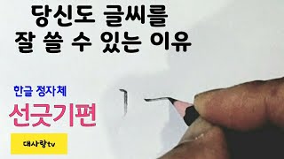 [당신도 글씨를 잘쓸수있는 이유] 선긋기편_선긋기 중요성, 방법, 연습법