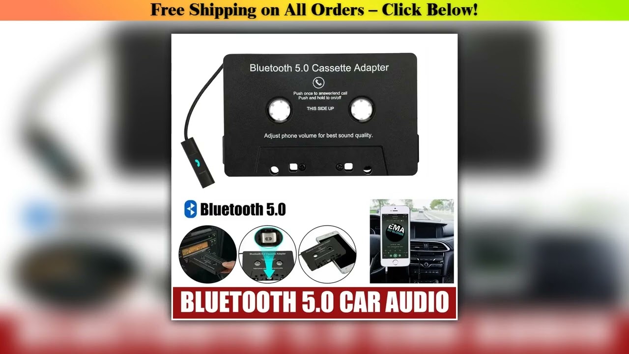 Bluetooth 50 Car Audio Stereo Cassette Vehicle Bluetooth Tape Cassette Player Car MP3 Handsfree Pho