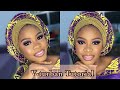 How To Tie V pleated Rawsilk with Ankara Turban| V pleated Turban| Turban Tutorial