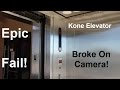 Epic fail the kone ecodisc scenic elevator is having major issues  breaking on camera