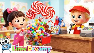 Supermarket Song 🛒 Let's Go Shopping! | Learn Shops & Food for Kids | Lime Dreamy