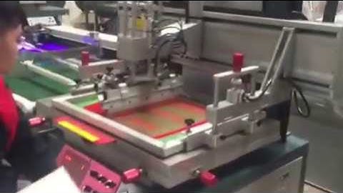screen printer with LED UV  curing system and unloading arm