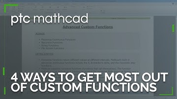 Four Examples of Advanced Functionality to Maximize Your User-Defined Functions in Mathcad Prime
