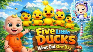Five Little Ducks Waddle Waddle Quack Back Nursery Rhyme Baby Bubbles
