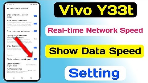 How To Show Data Speed In Vivo Y33t || Vivo Y33t Real-time Network Speed Show