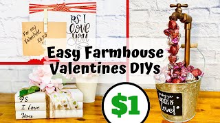 DIY Valentines Farmhouse Decor Ideas | Dollar Tree DIY | Valentines Floating Ornaments