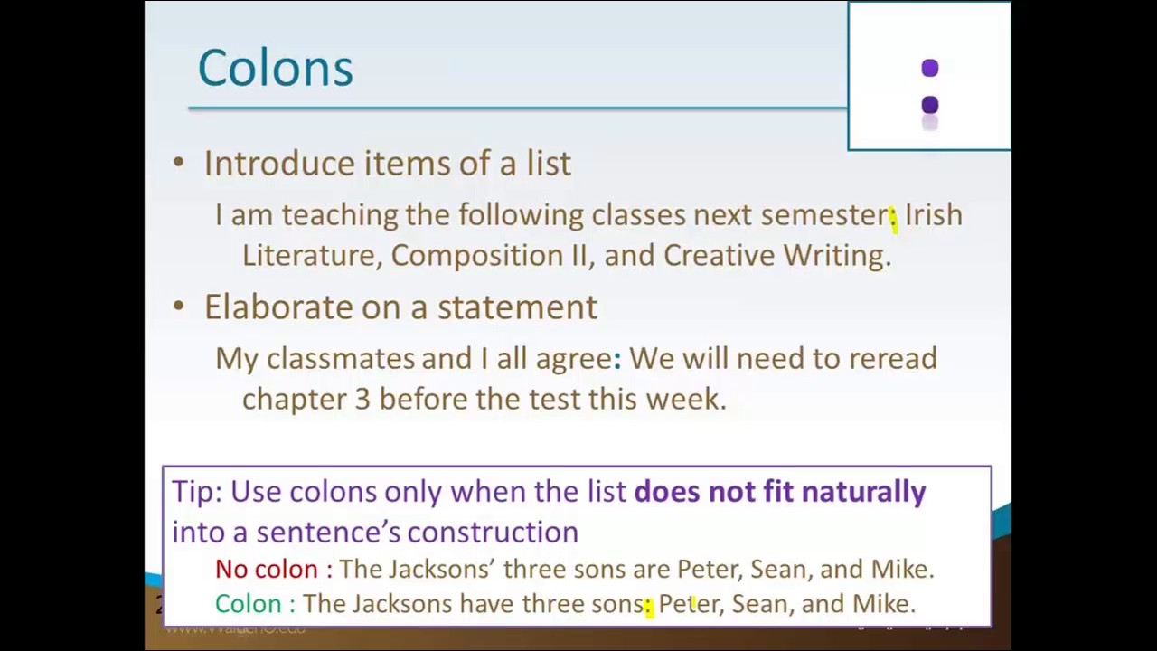 Colons - Punctuation - Academic Guides at Walden University