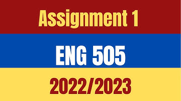 ENG 505 Assignment 1 Solution with vulearningpoint
