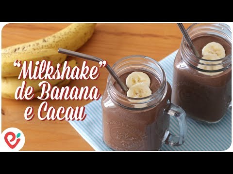 "Milkshake" de Banana e Cacau - fácil e delicioso