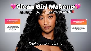 ELEVATED CLEAN GIRL MAKEUP ON BROWN SKIN ONLY 10 PRODUCTS 🤎