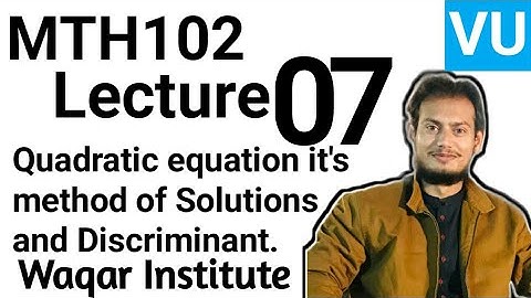 MTH102 lecture 7 by Waqar Institute | virtual university | Sir Vicky | Short lectures by waqar