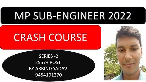 Sub Engineer crash course  #subengineer #crashcoursesubengineer #mp #mppeb #agni247 #subengineer2022