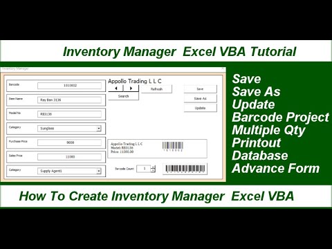 How to Create inventory Manager Part2 Excel VBA - YouTube