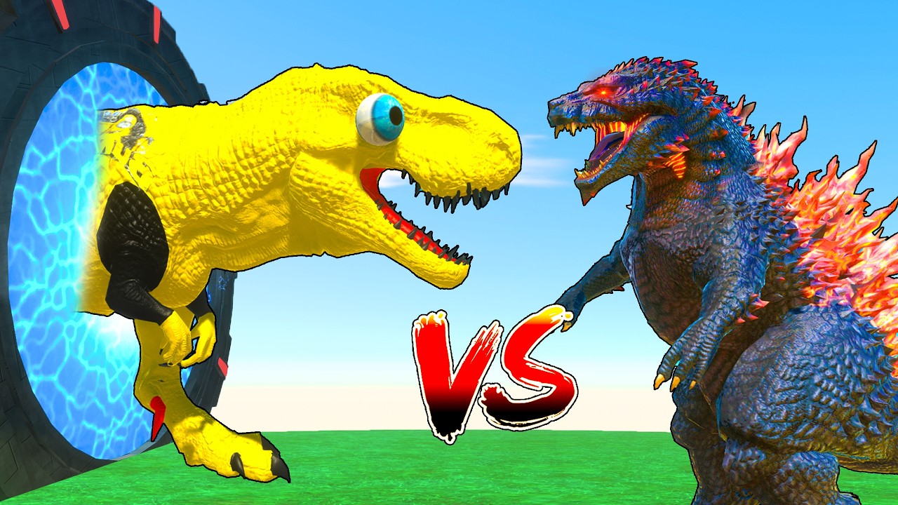 5 Giant Duck Cartoon,Cow,Elephant,Tiger,Lion,Dinosaur,Paint Wild Animals Crossing Fountain Animation