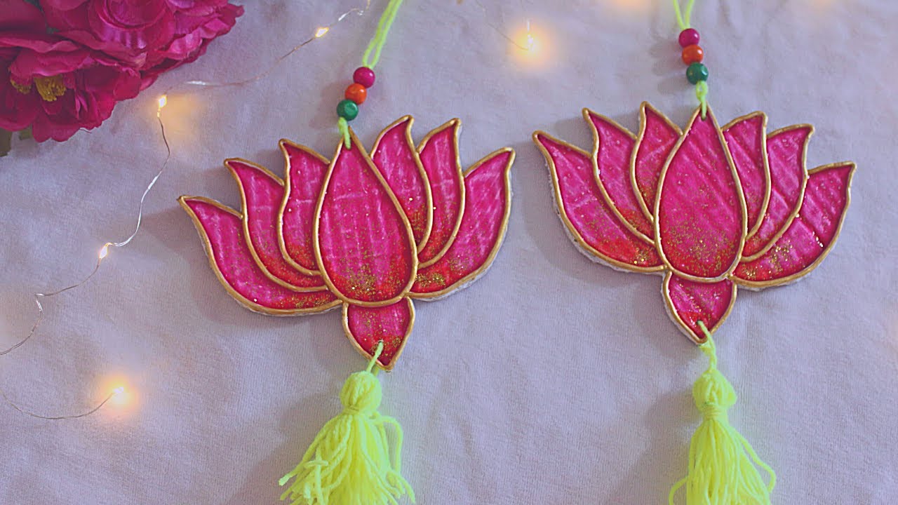 Handmade Lotus Cutouts Festival Decor Bandhanwar Rangoli Decorations Diwali Decor Toran Indian Wedding Decor Cardboard Lotus