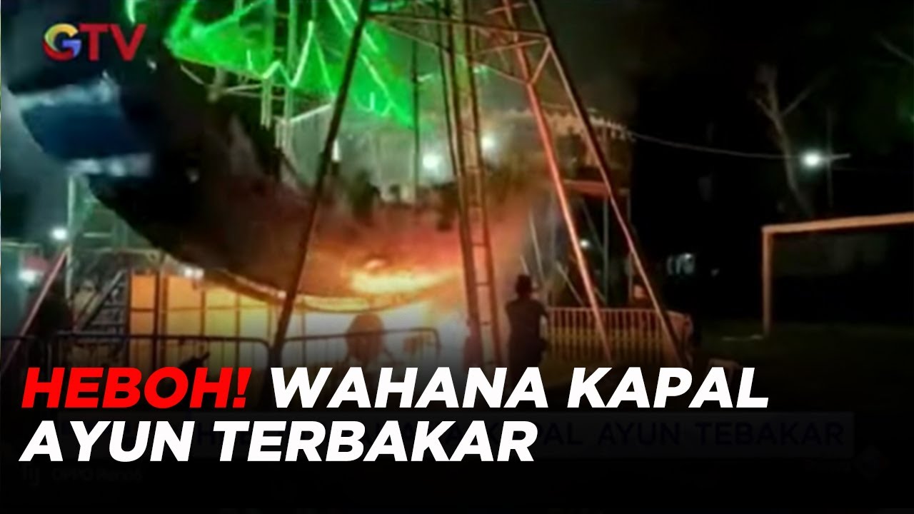 Detik-detik Wahana Kapal Ayun di Pasar Malam Tuban Terbakar #BuletiniNewsPagi 26/04