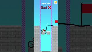 Draw Bridge Puzzle game play level 173🚘 #games #drawing #shorts