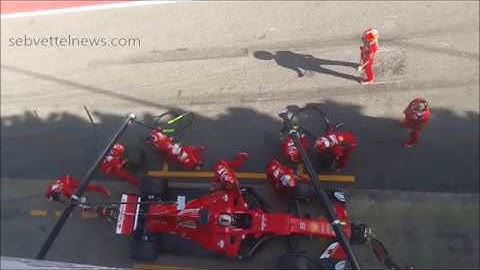 F1 2017 Barcelona Test 2, Day 3 | Sebastian Vettel Pit Stop (Slow Motion)