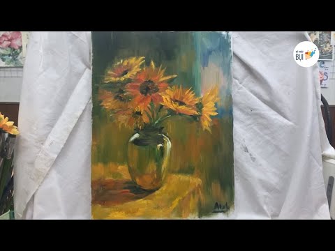 Video Hướng dẫn vẽ tranh tĩnh vật hoa bằng Sơn Dầu đơn giản - youtube