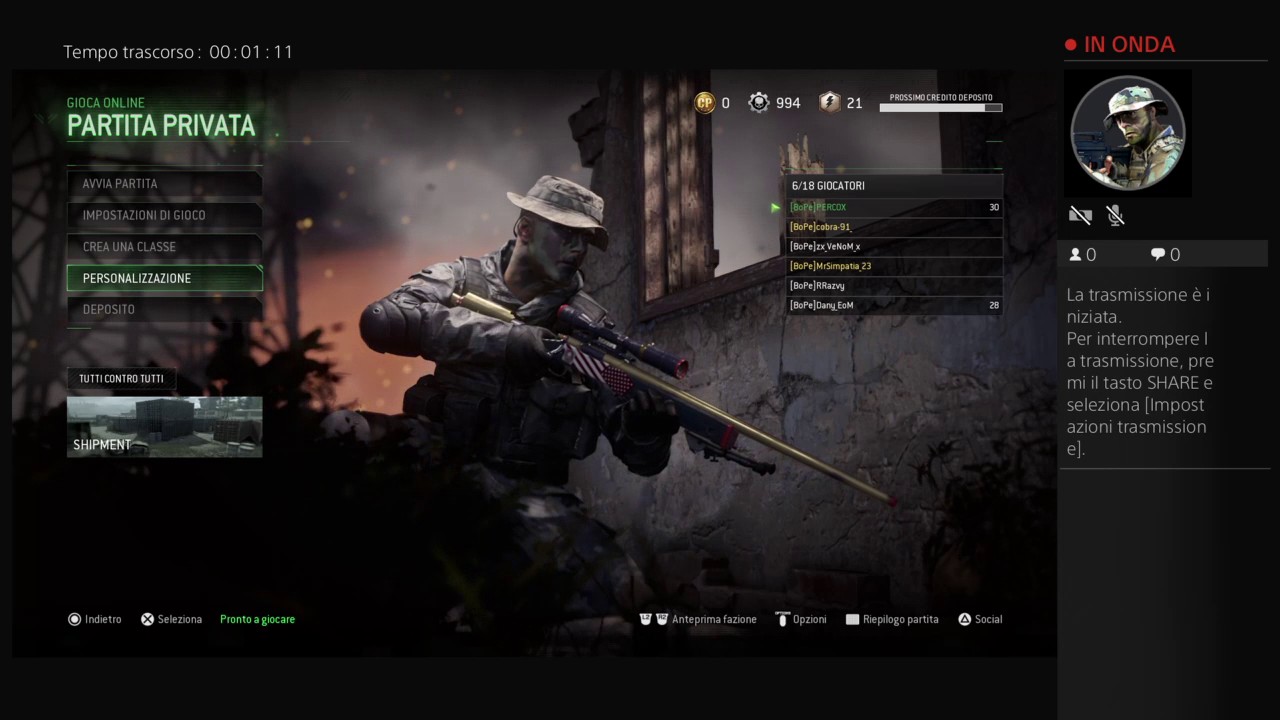 Trasmissione PS4 live di PERCOX