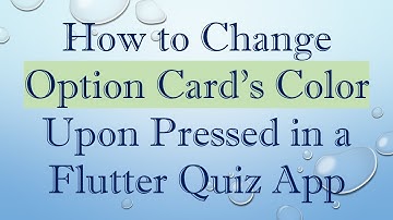 How to Change Option Card