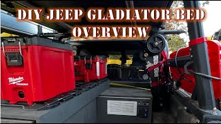 Best Jeep Gladiator DIY Bed Storage Build Slideouts Milwaukee Packouts, House Battery ICECO VL75 PRO