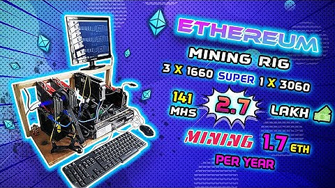 3 X 1660 SUPER & 1 X  RTX 3060 COMBO ETHEREUM MINING RIG WORTH 2.7LKH MINING 1.7 ETH/YEAR-141MHS