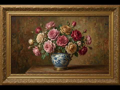 Roses in Blue & White Chinoiserie — A Victorian Floral Masterpiece