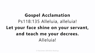 21 November 2024 Catholic Mass Bible Reading