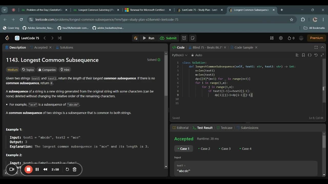 Longest common substring - YouTube