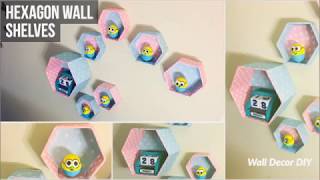 Cardboard Hexagon Wall Shelves || Wall Decor || Craft-O-Berry