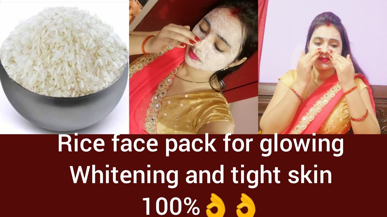 Rice face pack for glowing and tight skin.. YouTube