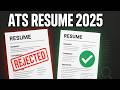 Best Resume for Freshers in 2025 ✅ ATS-Friendly Format to Get Your Dream Job | Resume Tips