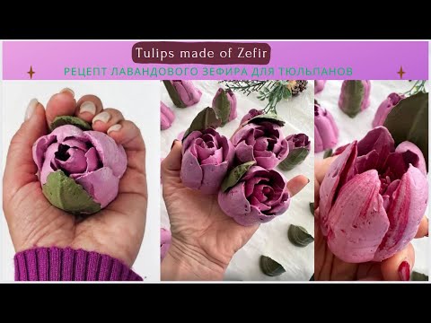 МК Натальи ШушаковойТЮЛЬПАНЫ из Зефира насадкой для роз  РЕЦЕПТTulips made of Zefir Recipe