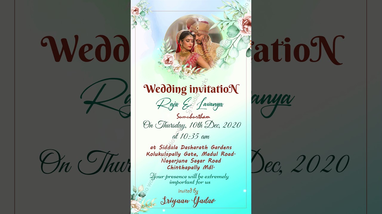 Wedding Invitation video Whatsapp Status Video Latest Wedding