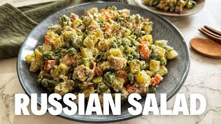 Russian salad in the style of the best restaurants😮| How to make best ever Russian salad ❓