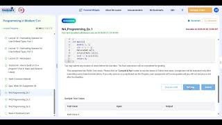 NPTEL MODERN C++ WEEK 4 assignment answers with code