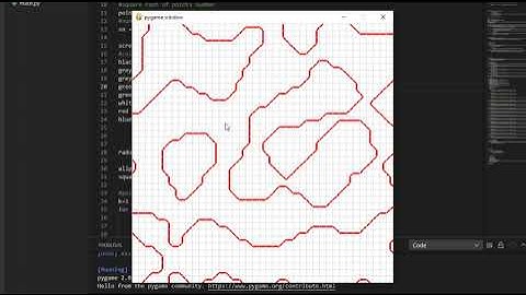 Marching square algorithm using pygame library