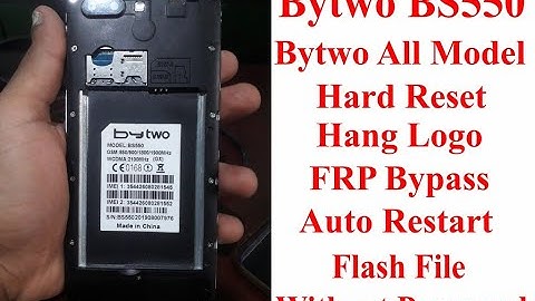 Bytwo BS550 Hard Reset|Hang Logo|Auto Restart|FRP Bypass|Flash File Without Password