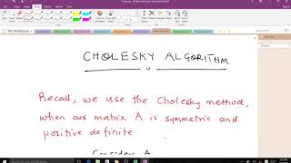 The Cholesky Algorithm
