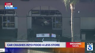 Several injured after car plows into El Monte Food 4 Less store