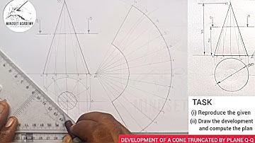 Development of cone truncated by a cutting plane parallel to the Base or horizontal plane HP